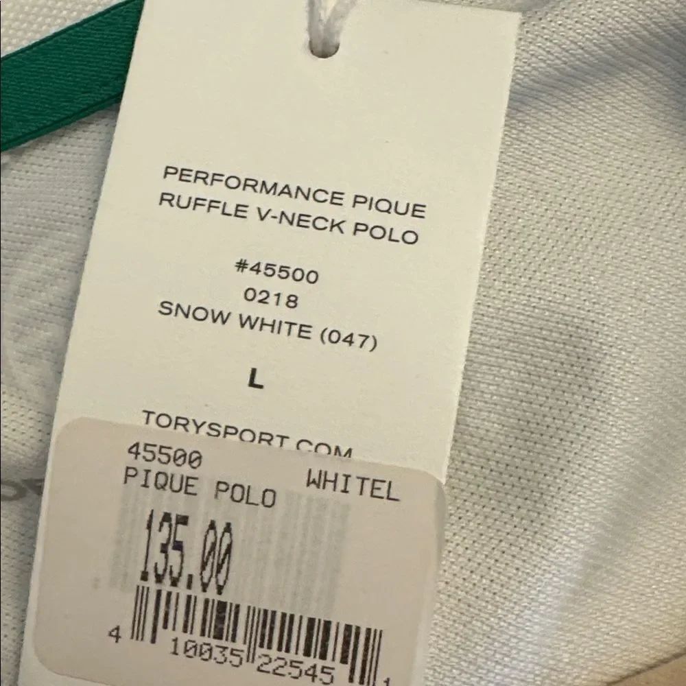 TORY SPORT Performance Pique Ruffle Sleeveless Polo L NWT - Picture 6 of 6